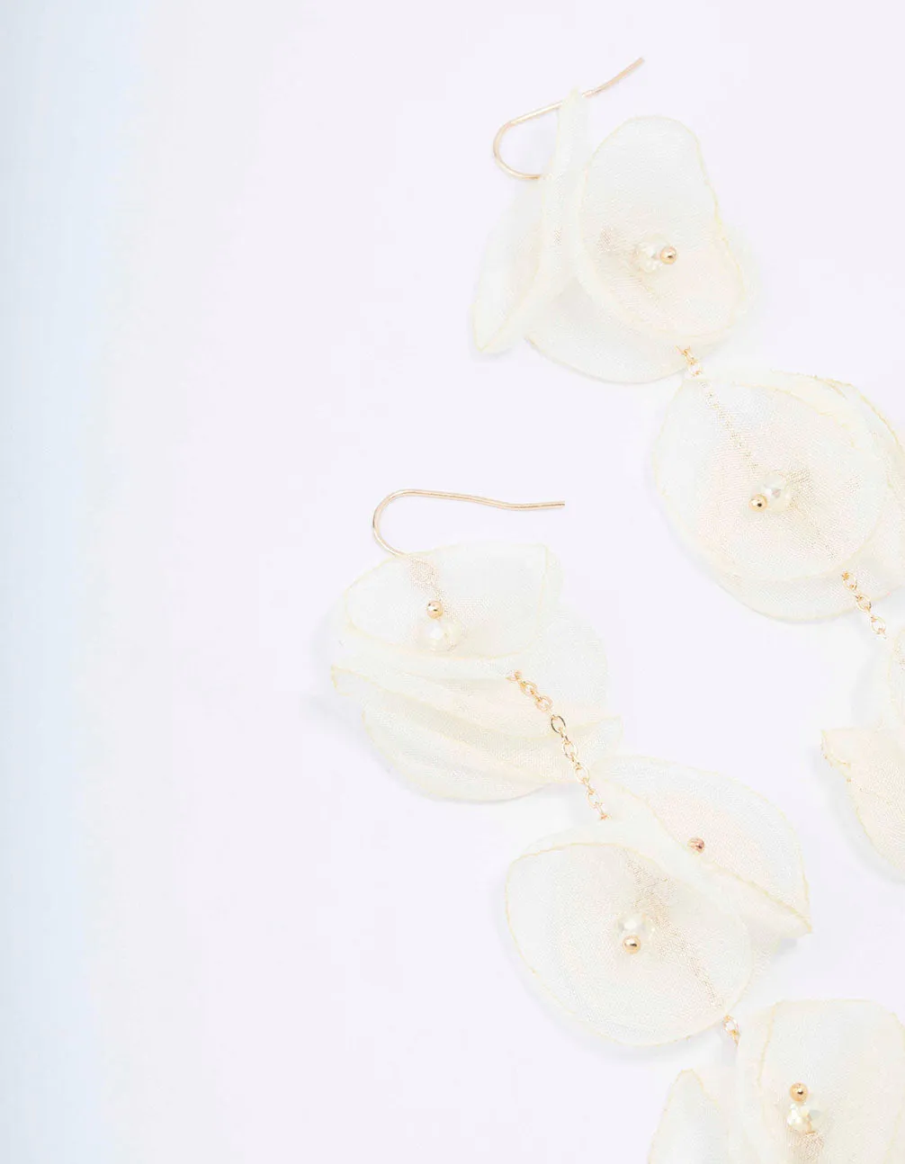 Gold & Cream Petal Drop Earrings sold by lovisa product image thumbnail 2