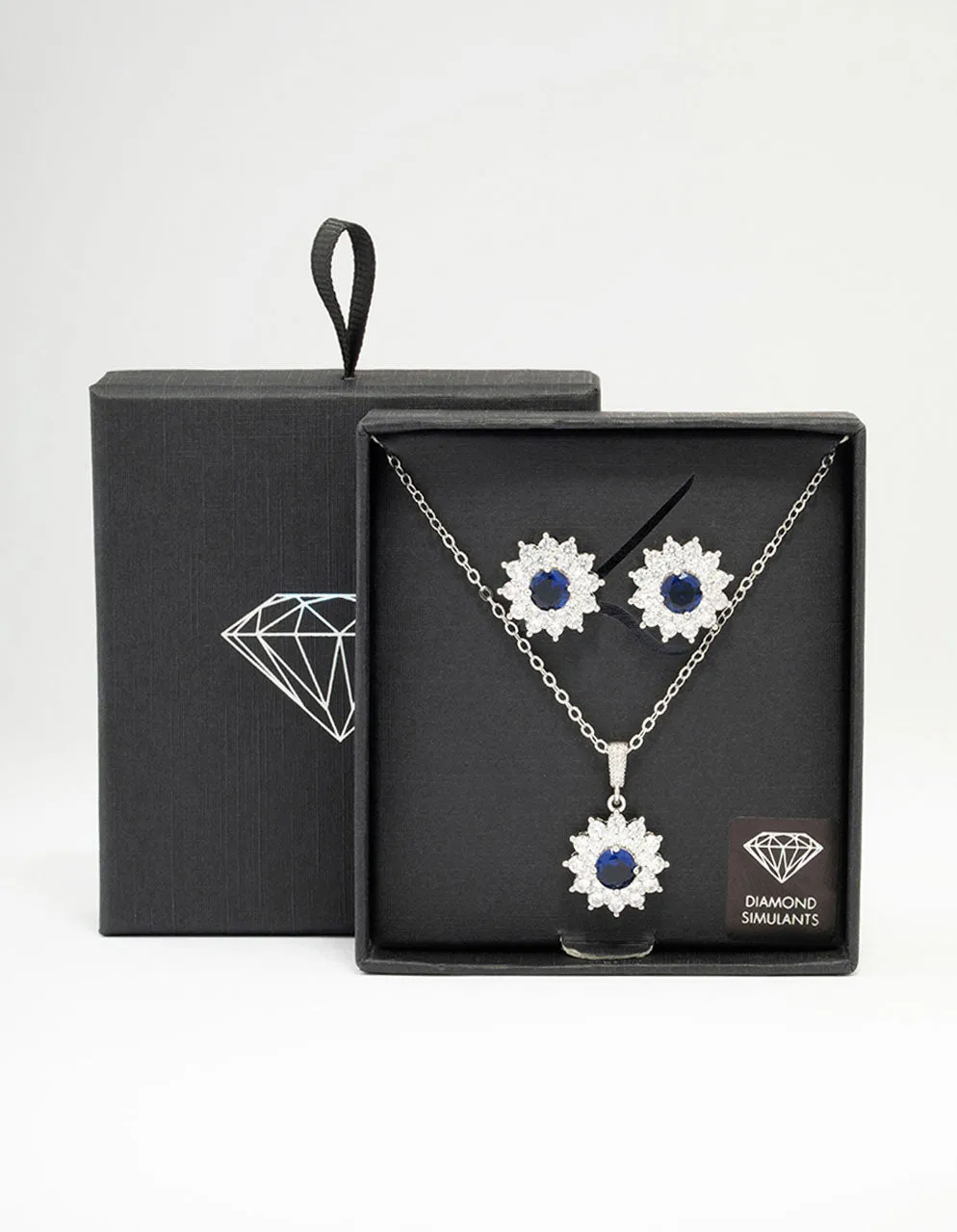 Rhodium Cubic Zirconia Daisy Sapphire Jewellery Set sold by lovisa product image thumbnail 3