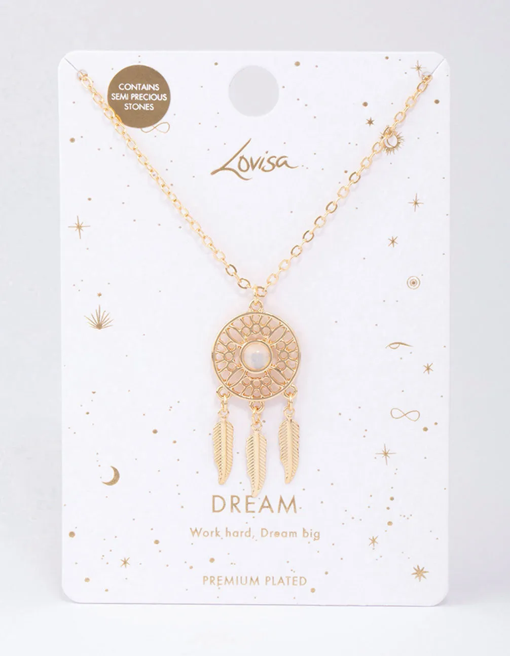 Gold Plated Dream Catcher Pendant Necklace sold by lovisa product image thumbnail 2