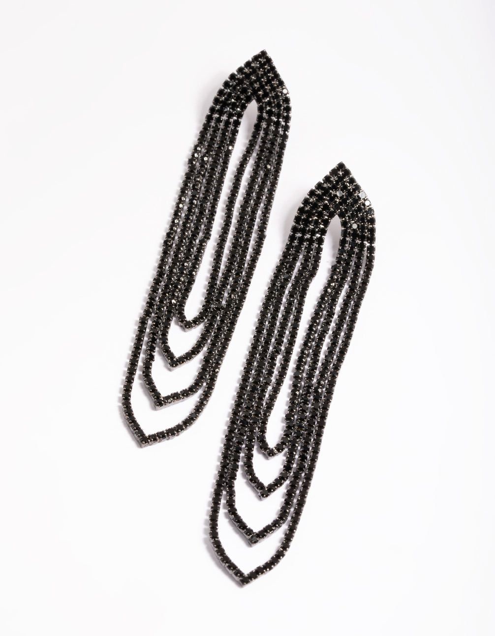 Rhodium Oval Cupchain Drop Earrings sold by lovisa