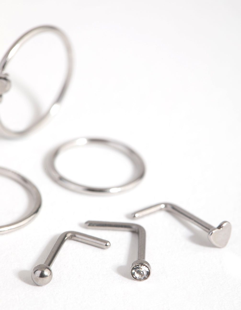 Surgical Steel Rhodium Butterfly Nose Stud 6-Pack sold by lovisa product image thumbnail 3