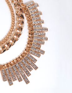 Gold Statement Diamante Stack Layered Necklace sold by lovisa