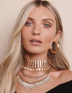 Gold Statement Diamante Stack Layered Necklace sold by lovisa