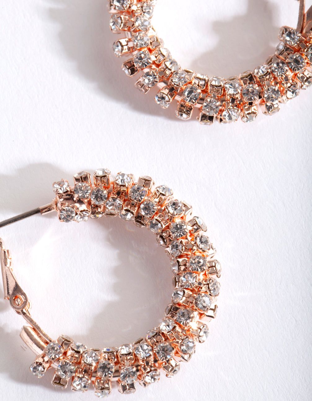 Rose Gold Cupchain Diamante Hoop Earrings sold by lovisa product image thumbnail 3
