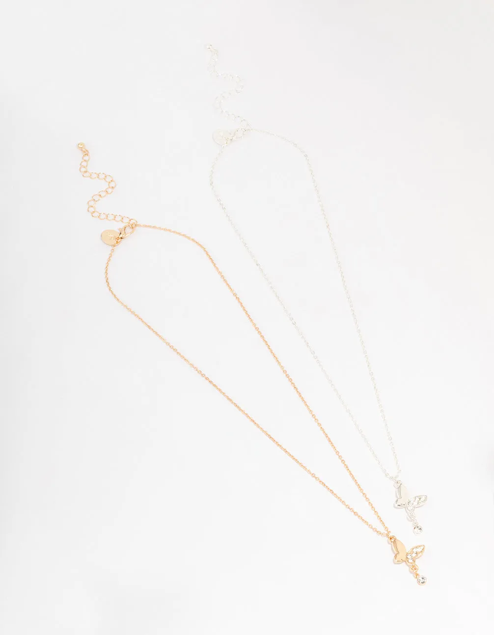Mixed Metal Butterfly Diamante Necklace Pack sold by lovisa product image thumbnail 2