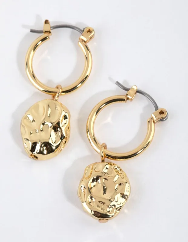 Gold Plated Small Molten Hoop Earrings sold by lovisa