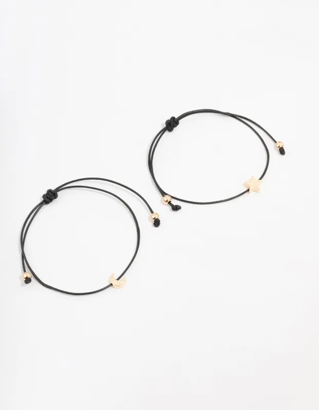 Black Cord Celestial Bracelet Pack sold by lovisa