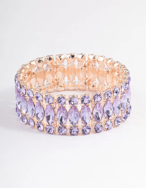 Rose Gold Marquise Stone Bracelet sold by lovisa