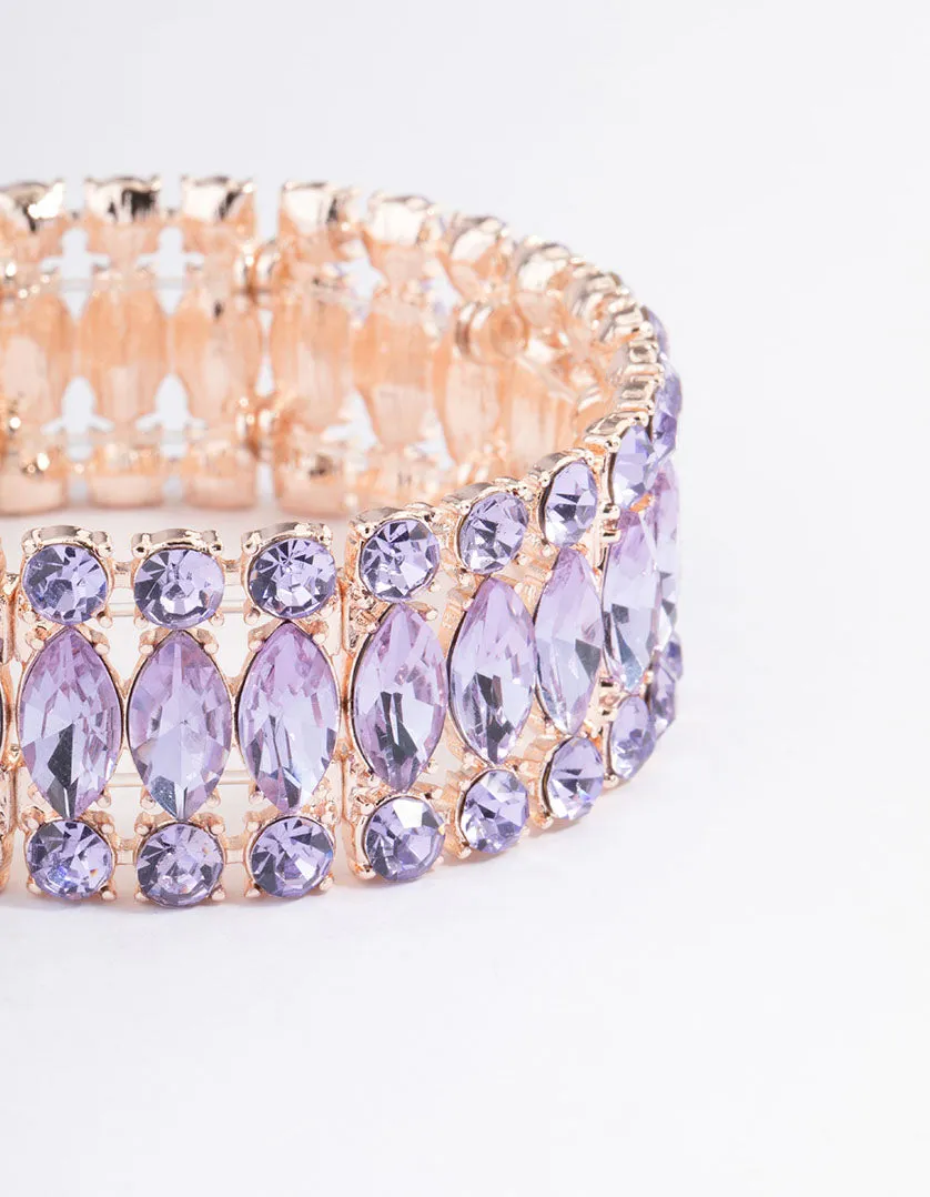Rose Gold Marquise Stone Bracelet sold by lovisa product image thumbnail 2