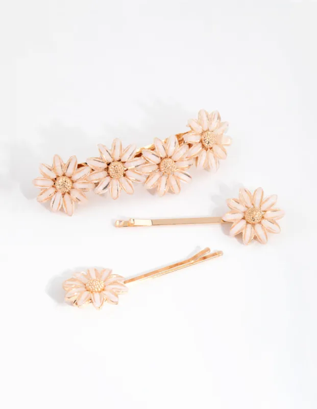 Stone Detail Flower Clips sold by lovisa