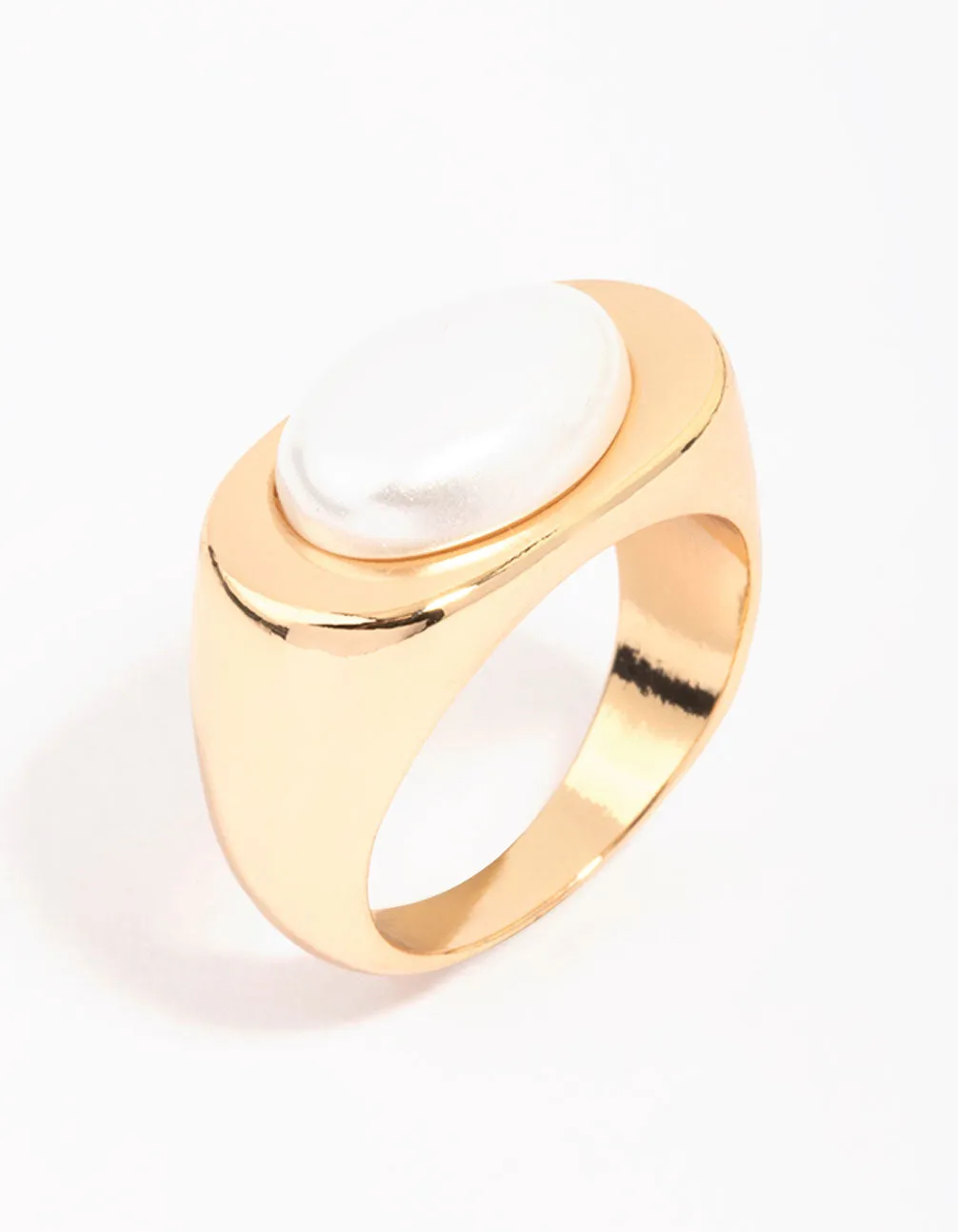 Gold Oval Pearl Signet Ring sold by lovisa product image thumbnail 2