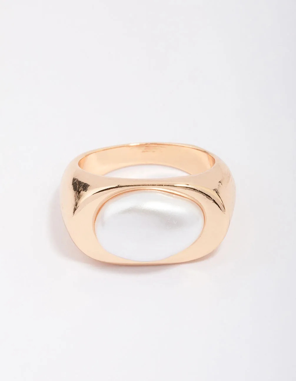 Gold Oval Pearl Signet Ring sold by lovisa product image thumbnail 3