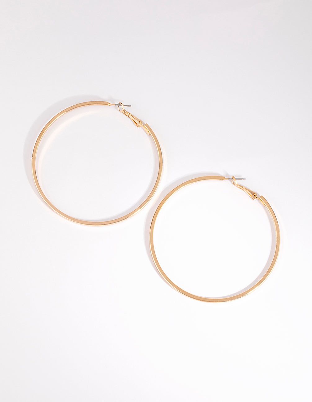 Gold Large Flat Hoop Earrings sold by lovisa