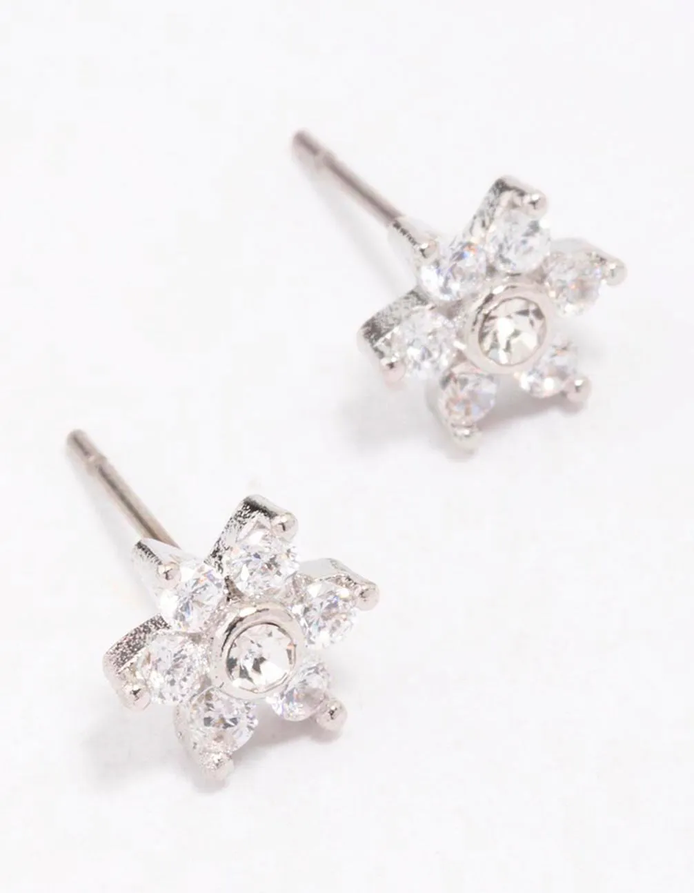 Surgical Steel Cubic Zirconia Flower Stud Earrings sold by lovisa