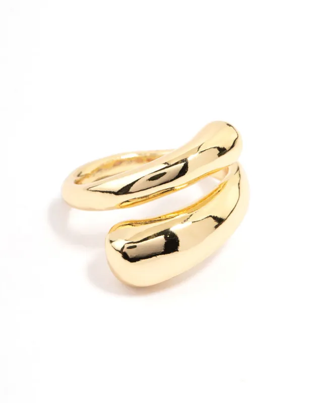 Slim Gold Plated Metal Wrapped Ring sold by lovisa