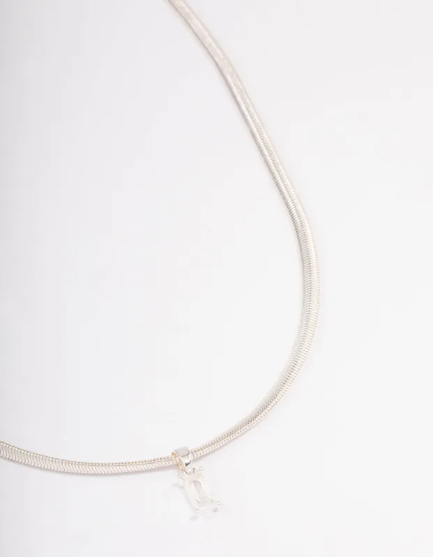 Silver Snake Chain Baguette Necklace sold by lovisa