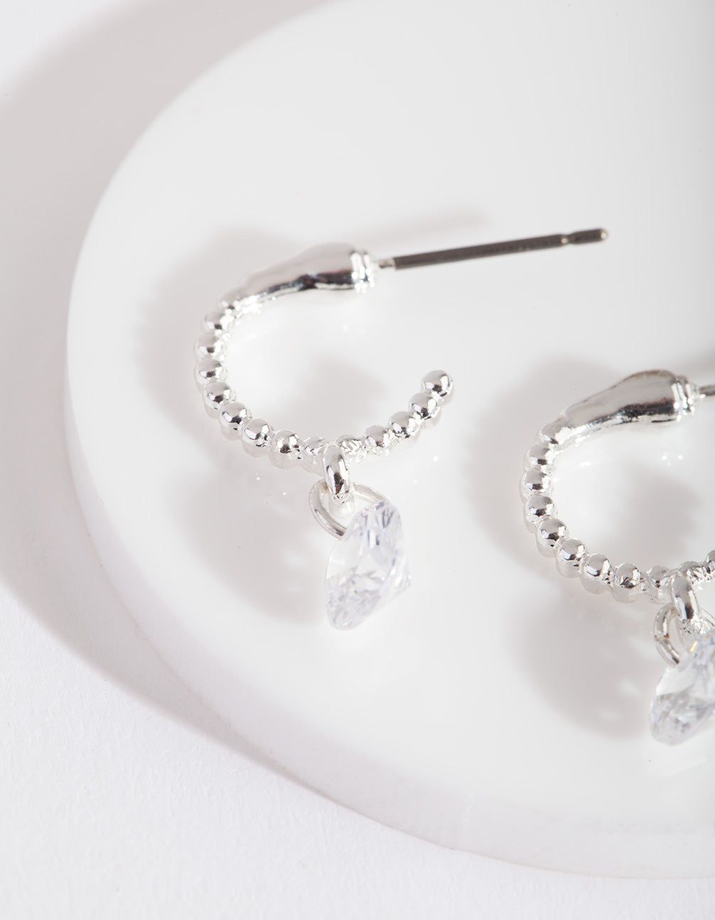 Silver Cubic Zirconia Ball Huggie Earrings sold by lovisa product image thumbnail 2