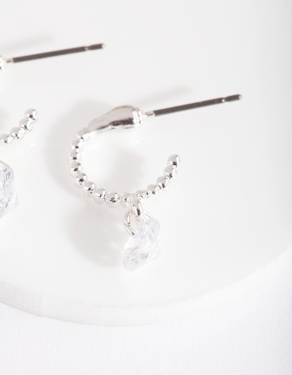 Silver Cubic Zirconia Ball Huggie Earrings sold by lovisa product image thumbnail 3