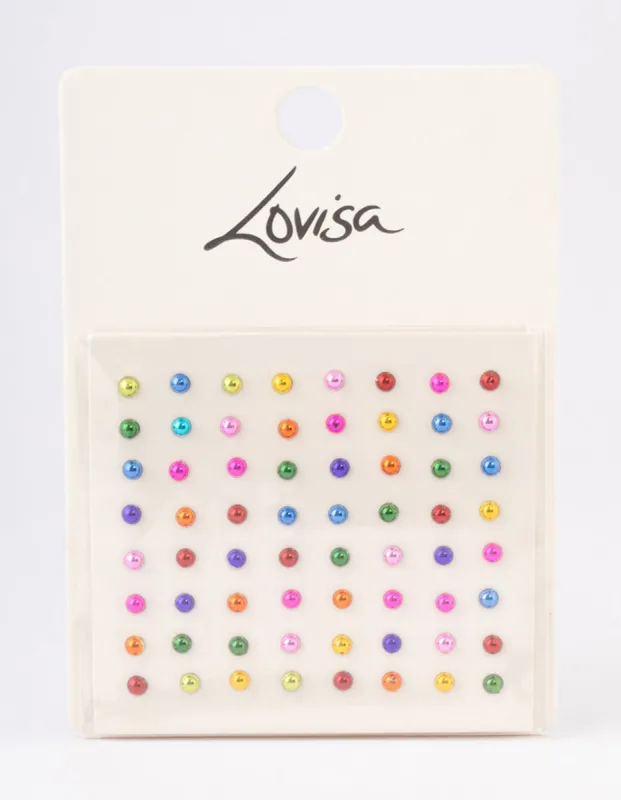 Bright Acrylic Small Round Coated Face Jewels sold by lovisa