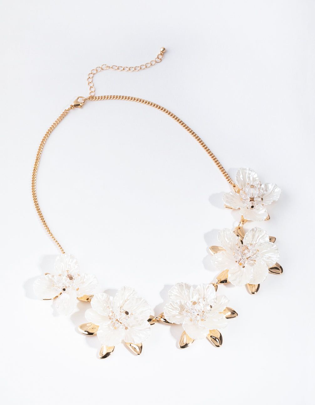 Gold Pearlised Flower Necklace sold by lovisa product image thumbnail 3