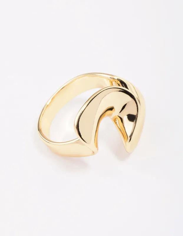 Gold Plated Metal Twisted Ring sold by lovisa