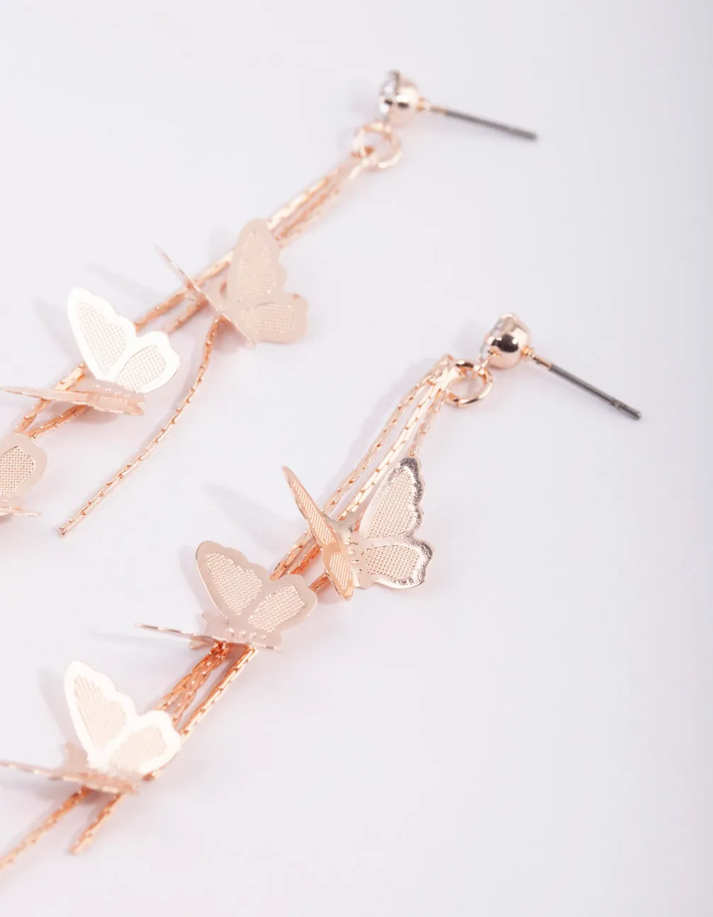 Rose Gold Butterfly Drop Earrings sold by lovisa product image thumbnail 3