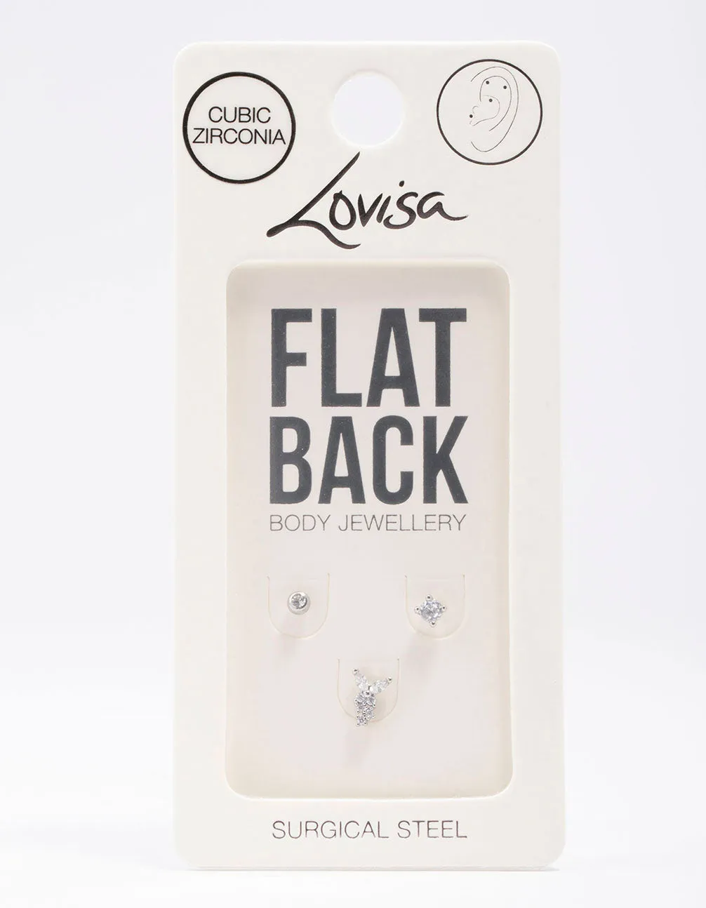 Surgical Steel Butterfly Trail Flat Back 3-Pakc sold by lovisa product image thumbnail 3