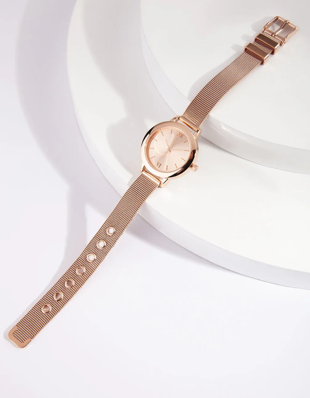 Rose Gold Skinny Mesh Watch sold by lovisa product image thumbnail 3