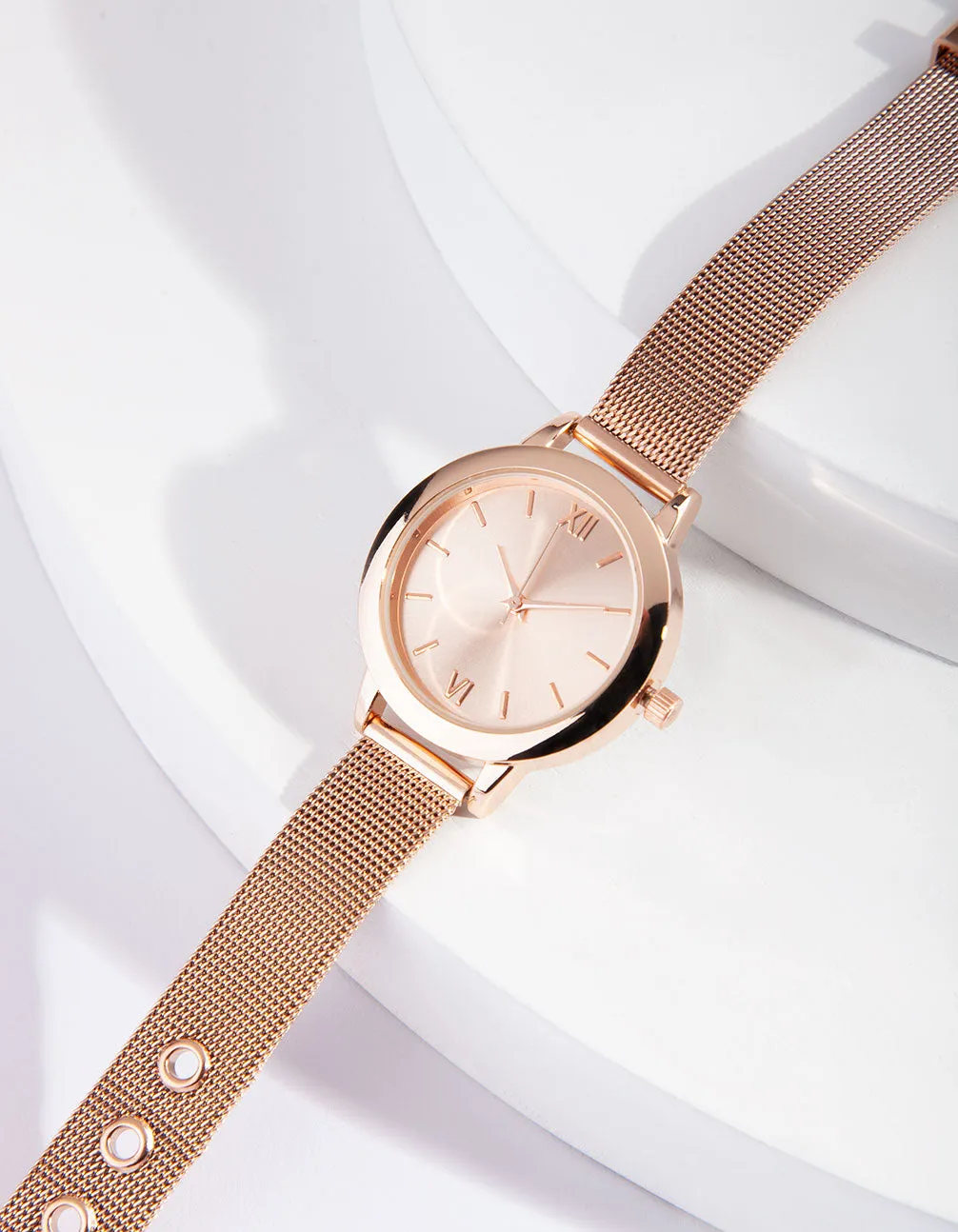 Rose Gold Skinny Mesh Watch sold by lovisa product image thumbnail 2