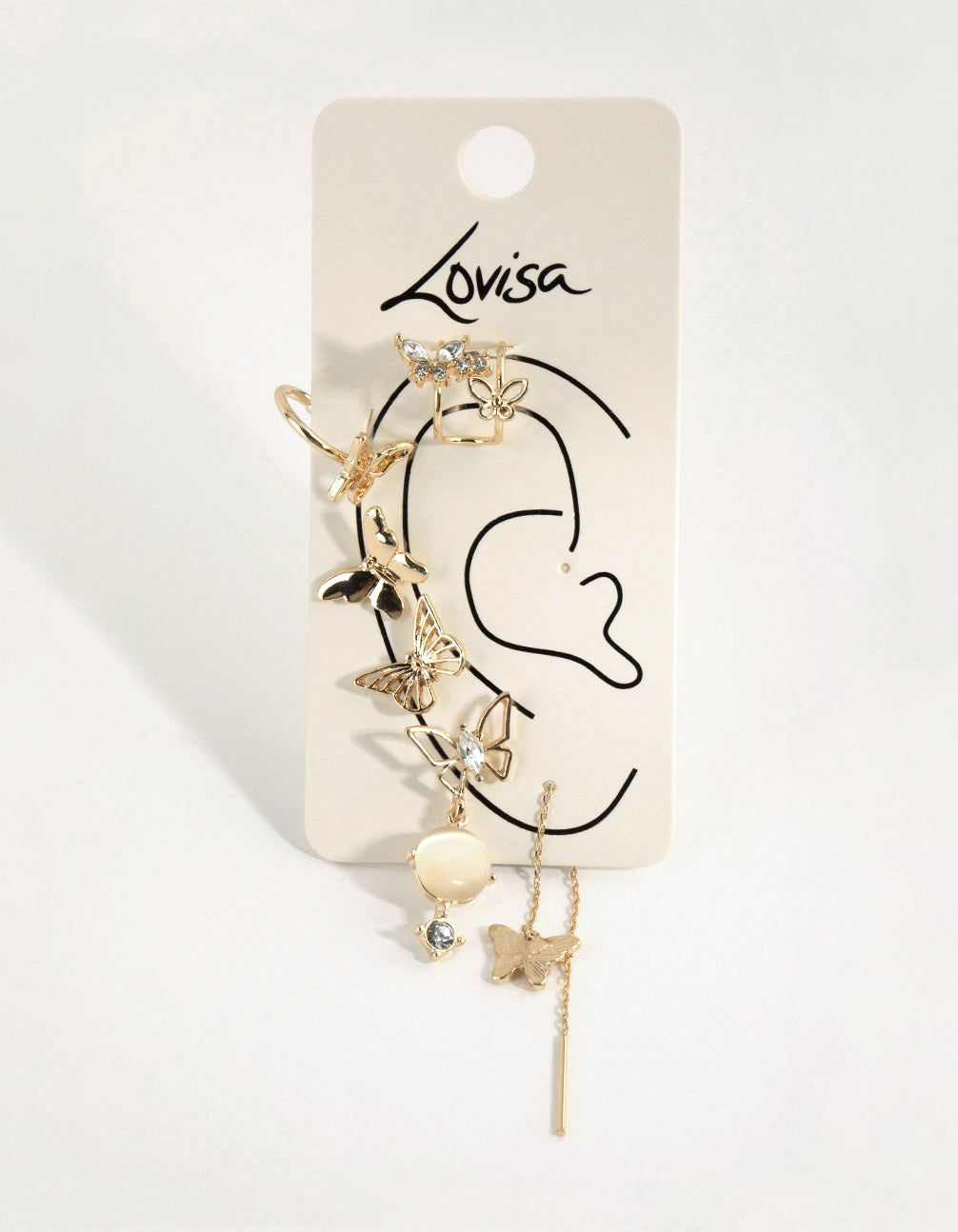 Gold Multi Butterfly Earring Pack sold by lovisa product image thumbnail 3