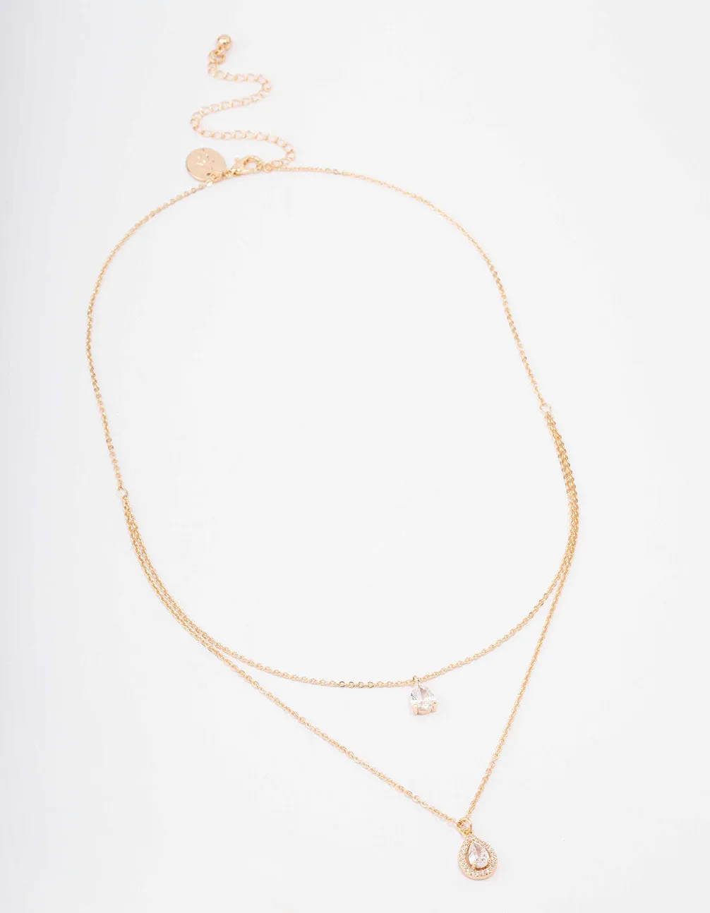 Gold Pear Halo Layered Necklace sold by lovisa product image thumbnail 2