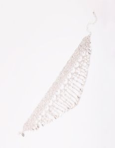 Silver Diamante Fringe Statement Choker sold by lovisa