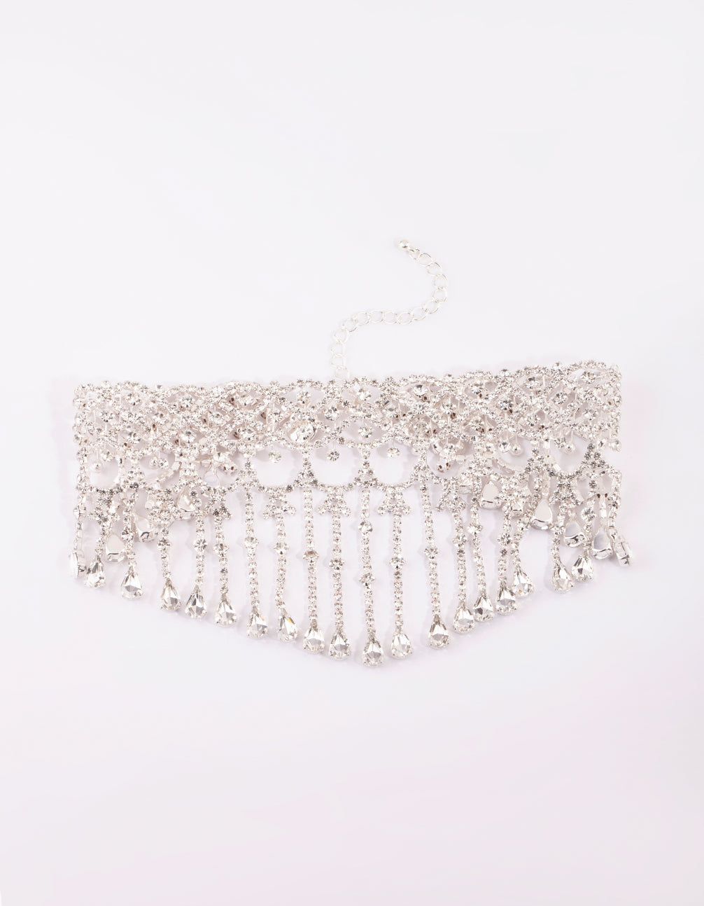 Silver Diamante Fringe Statement Choker sold by lovisa product image thumbnail 3