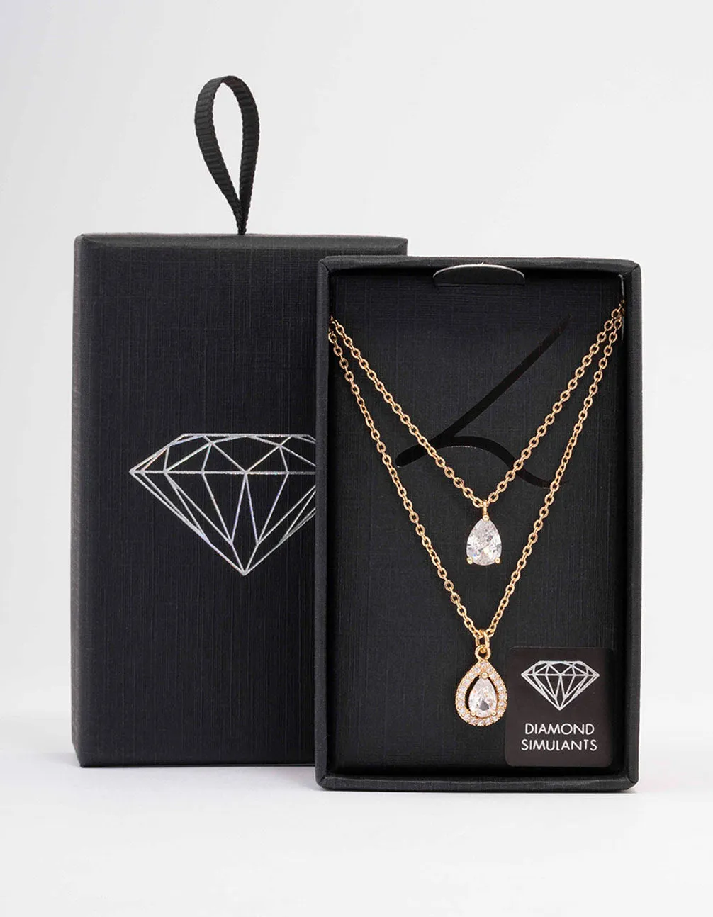 Gold Pear Halo Layered Necklace sold by lovisa product image thumbnail 3