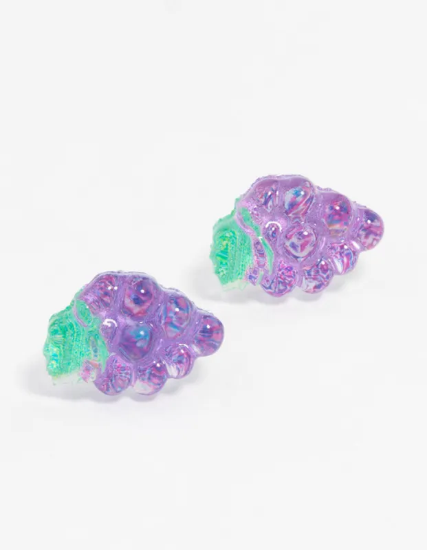 Purple  Grape Bunch Stud Earrings sold by lovisa
