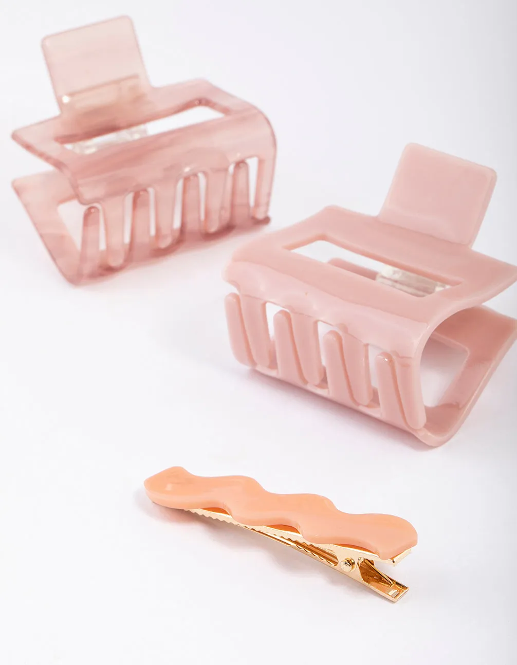 Blush Acrylic Squiggle Claw Clip Pack sold by lovisa product image thumbnail 2