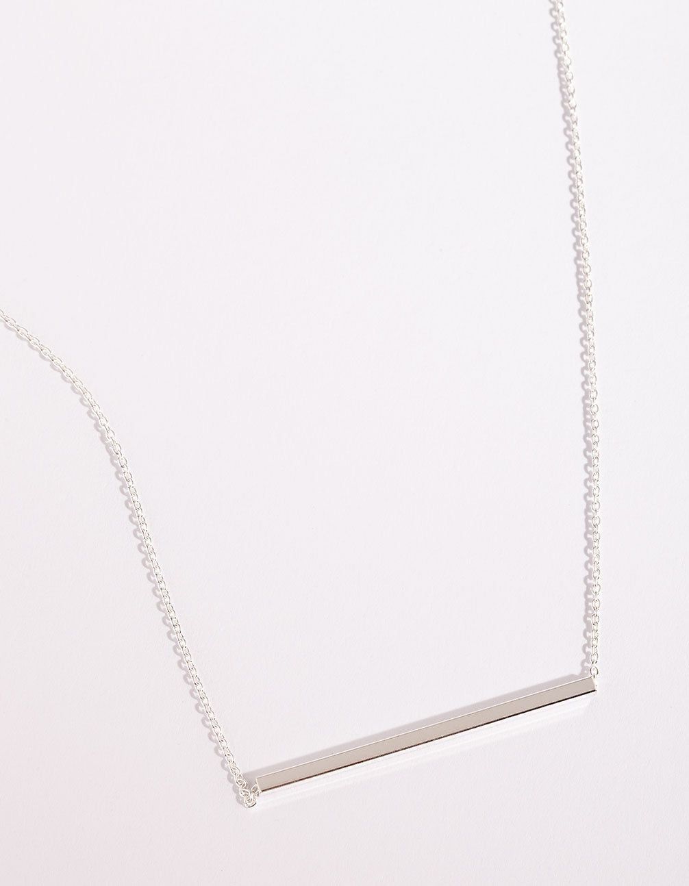 Sterling Silver Clean Bar Necklace sold by lovisa