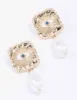 Gold Evil Eye Pearl Drop Earrings sold by lovisa