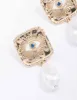 Gold Evil Eye Pearl Drop Earrings sold by lovisa