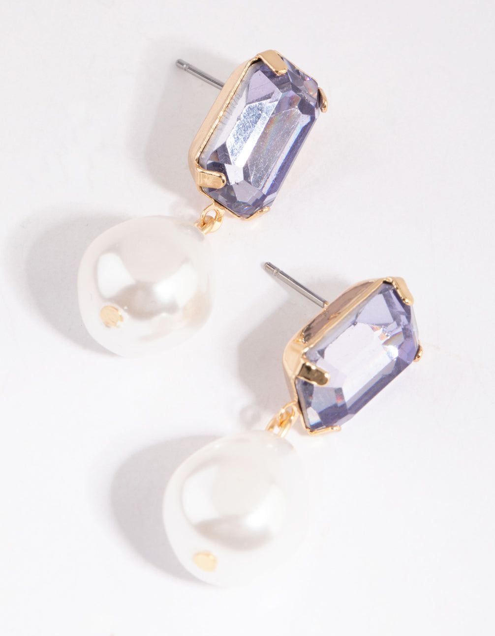 Purple Pearl Drop Earrings sold by lovisa