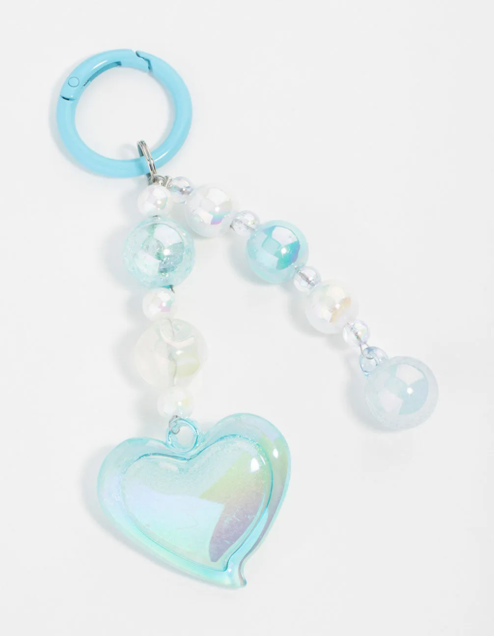 Blue Plastic Large Heart Keychain sold by lovisa