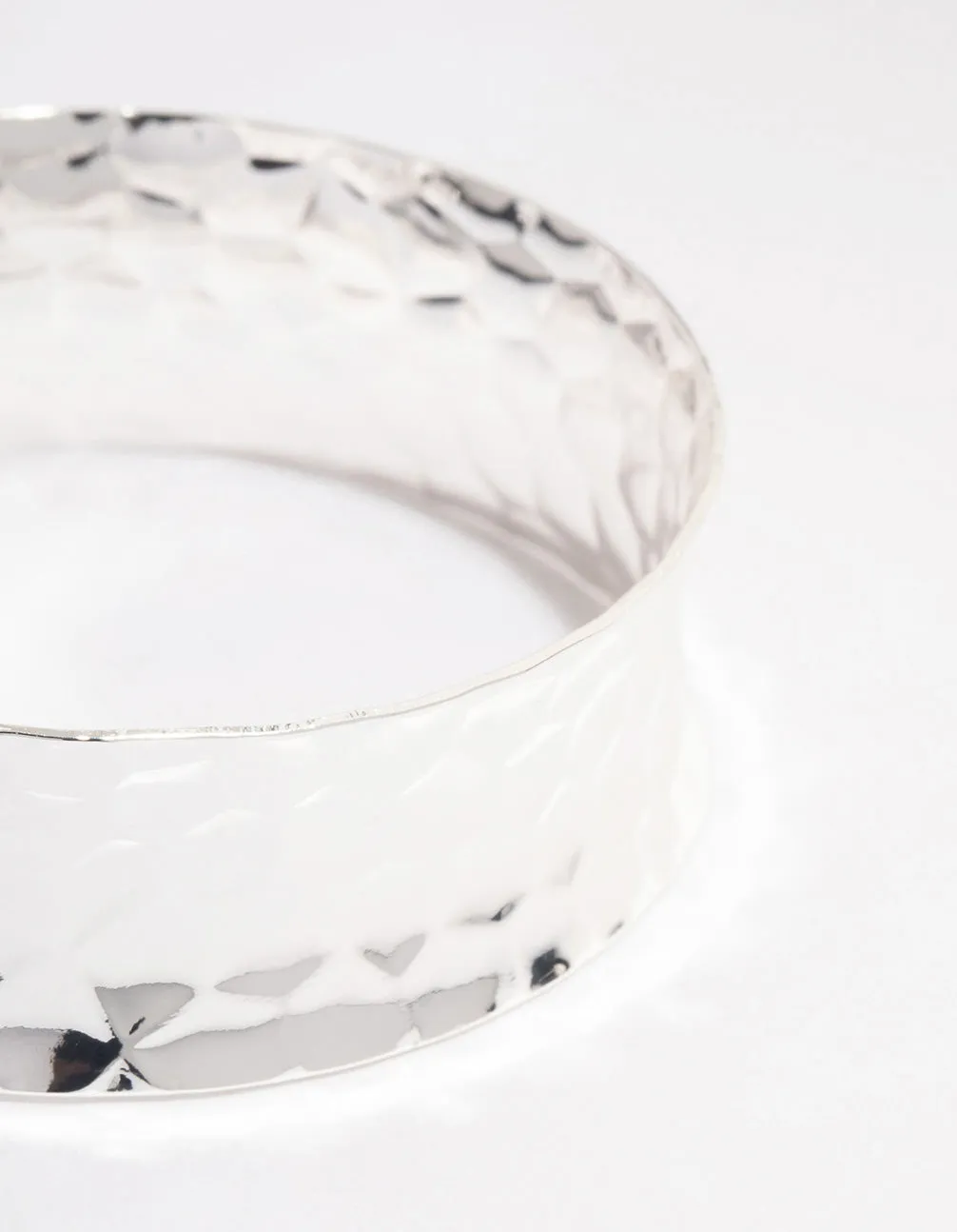 Silver Thick Hammered Open Wrist Cuff sold by lovisa product image thumbnail 2
