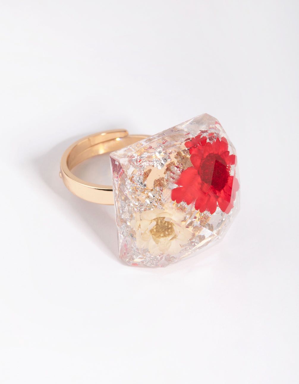 Gold Red Flower Ring sold by lovisa