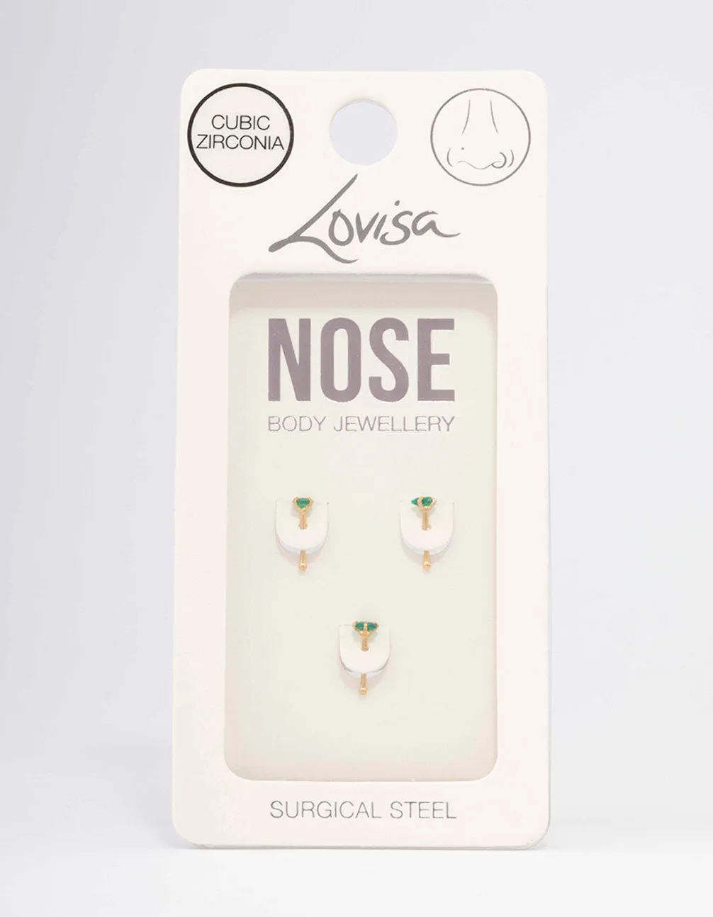 Gold Plated Surgical Steel Triangular Shape Nose Stud 3-Pack sold by lovisa product image thumbnail 3