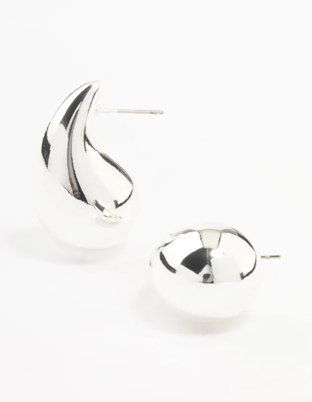Silver Plated Teardrop Bubble Stud Earrings sold by lovisa