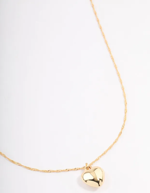 Gold Plated Heart Necklace sold by lovisa