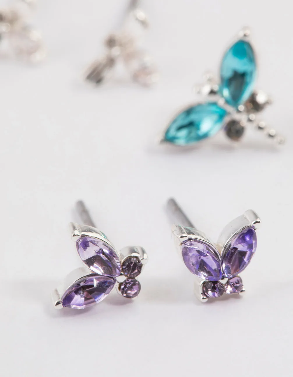 Silver Mixed Butterfly Stud Earrings Pack sold by lovisa product image thumbnail 3