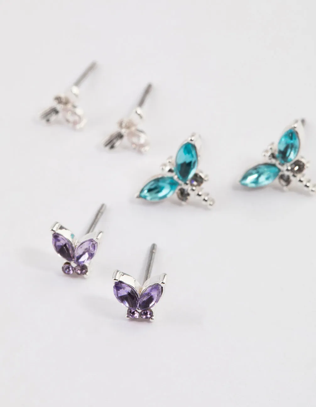 Silver Mixed Butterfly Stud Earrings Pack sold by lovisa product image thumbnail 2