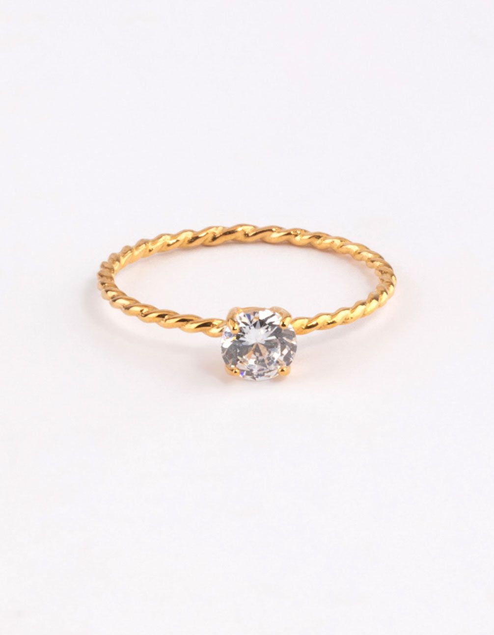 Gold Sterling Plated Cubic Zirconia Twist Engagement Ring sold by lovisa product image thumbnail 2