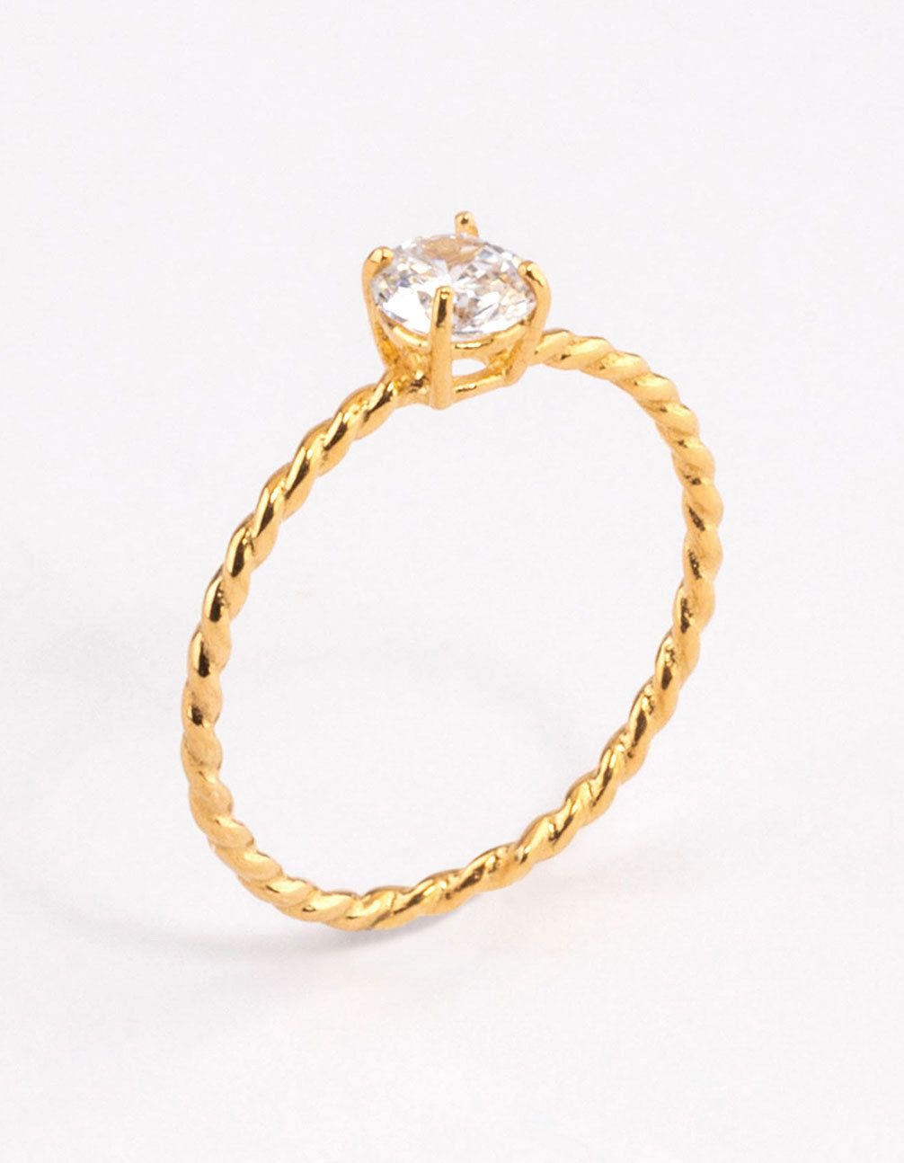 Gold Sterling Plated Cubic Zirconia Twist Engagement Ring sold by lovisa product image thumbnail 3